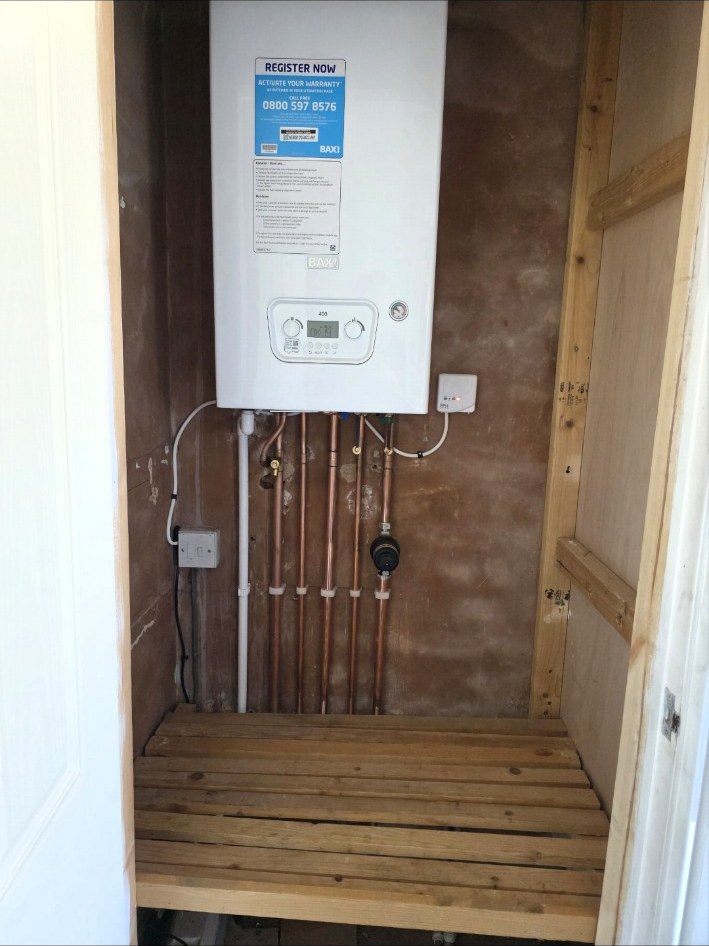 Baxi boiler and copper pipework